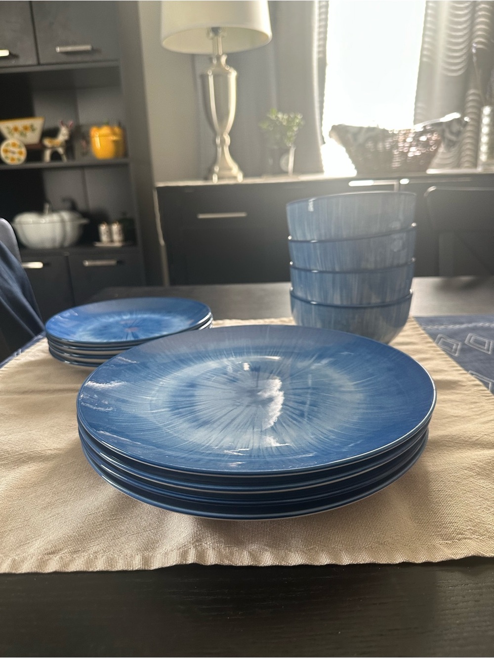 Blue Radiant Glaze Dinner Plate and Bowl Set - Home Dining - Picture 2 of 2